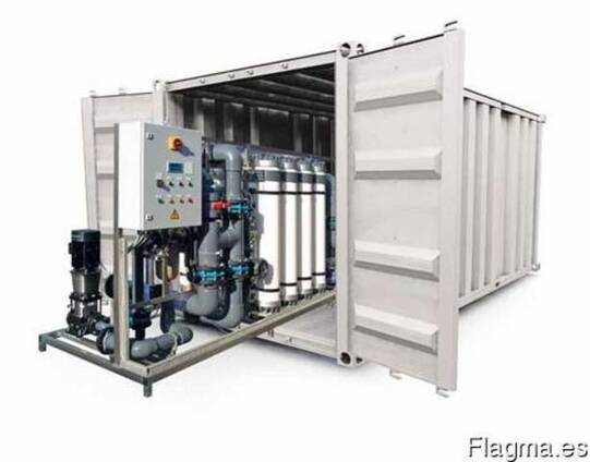 Modular water treatment systems in containers