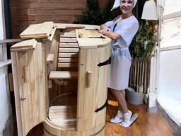 Mini sauna, sauna de barril, sauna de vapor para 1 persona, sauna en casa